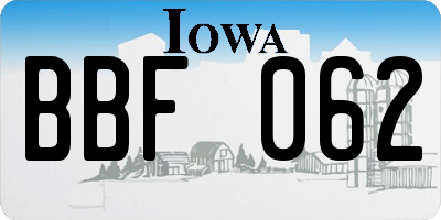 IA license plate BBF062