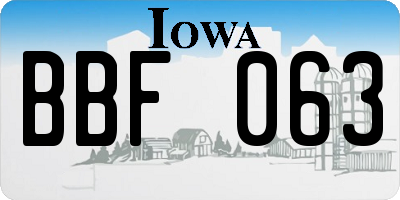 IA license plate BBF063