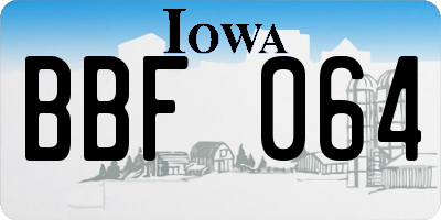 IA license plate BBF064