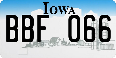 IA license plate BBF066