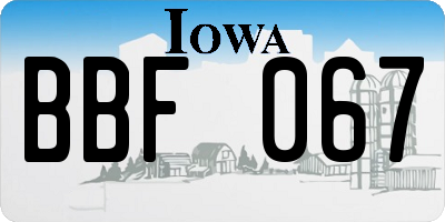 IA license plate BBF067