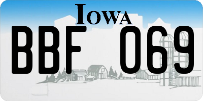 IA license plate BBF069