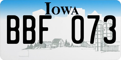 IA license plate BBF073