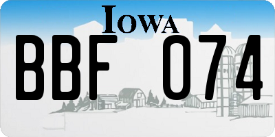 IA license plate BBF074