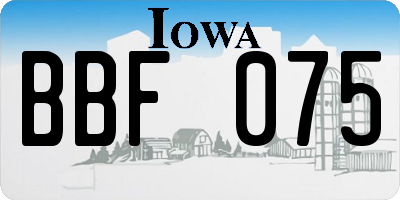 IA license plate BBF075