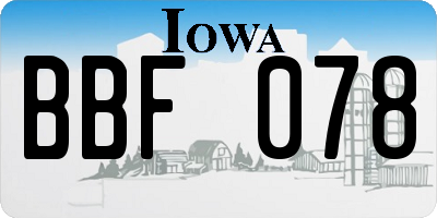 IA license plate BBF078