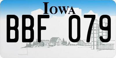IA license plate BBF079