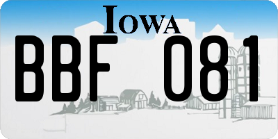 IA license plate BBF081