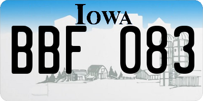 IA license plate BBF083