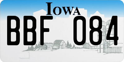 IA license plate BBF084