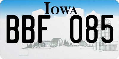 IA license plate BBF085
