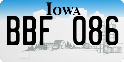IA license plate BBF086