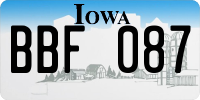 IA license plate BBF087