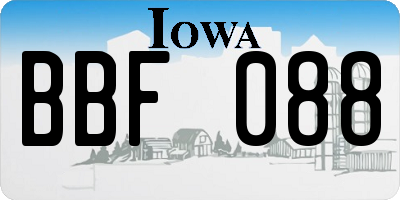 IA license plate BBF088
