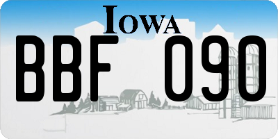 IA license plate BBF090