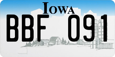 IA license plate BBF091