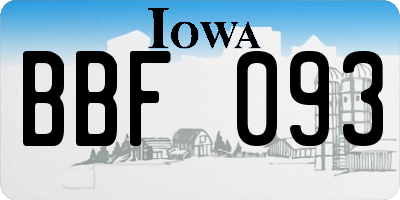 IA license plate BBF093