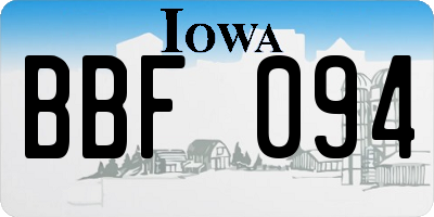 IA license plate BBF094