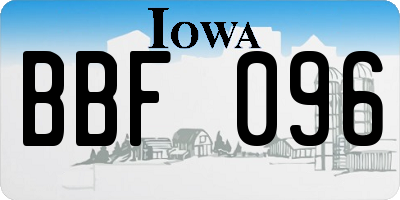 IA license plate BBF096