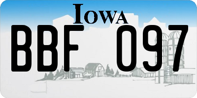 IA license plate BBF097
