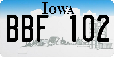 IA license plate BBF102
