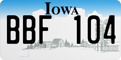 IA license plate BBF104