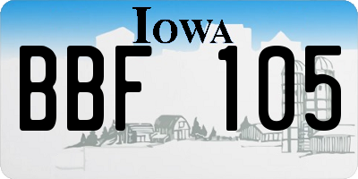 IA license plate BBF105