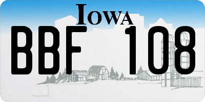 IA license plate BBF108