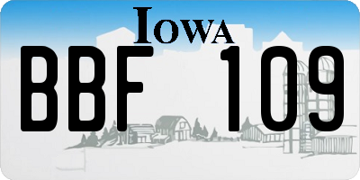 IA license plate BBF109