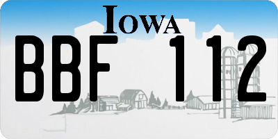 IA license plate BBF112