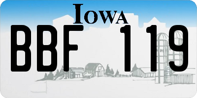 IA license plate BBF119
