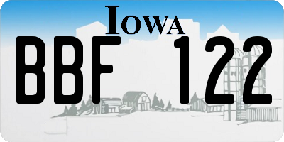 IA license plate BBF122