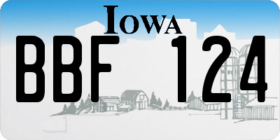 IA license plate BBF124