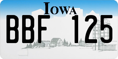 IA license plate BBF125