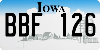 IA license plate BBF126