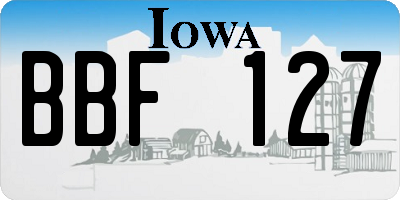 IA license plate BBF127