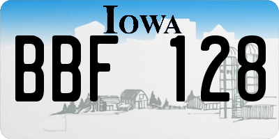 IA license plate BBF128