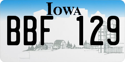 IA license plate BBF129
