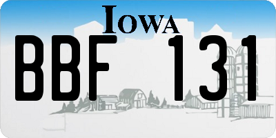 IA license plate BBF131