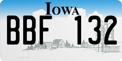 IA license plate BBF132