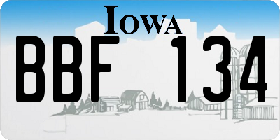 IA license plate BBF134