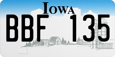 IA license plate BBF135