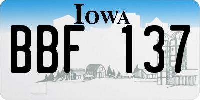 IA license plate BBF137