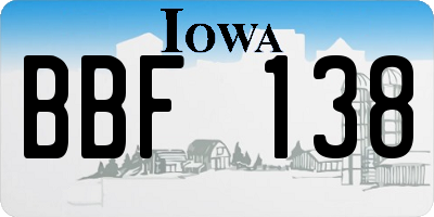 IA license plate BBF138