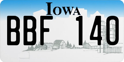 IA license plate BBF140