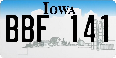 IA license plate BBF141