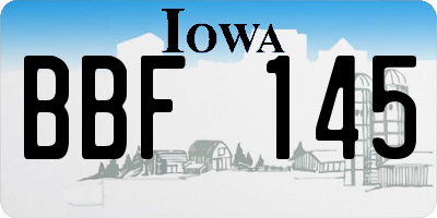 IA license plate BBF145