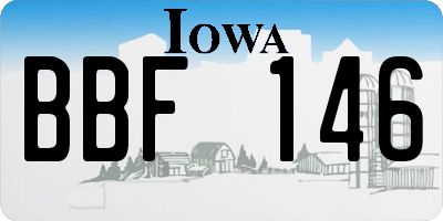 IA license plate BBF146