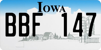 IA license plate BBF147