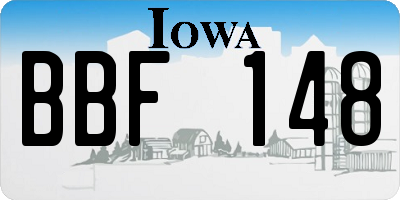 IA license plate BBF148